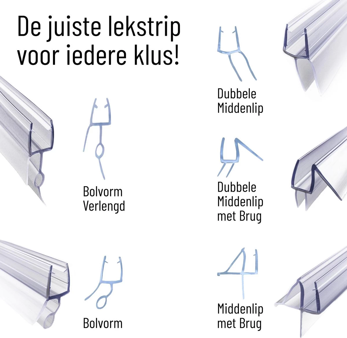 Simple Fix Lekstrip - Douchestrip - Waterkering - 80CM Lang - 6MM Glasdikte - Lekdorpel - Afbeelding 5