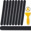 RX Goods 25 Stuks Zelfklevende Anti Slip Strips Stickers – 2 Cm X 20 Cm - Met Schraper – Zwarte Antislip Tape