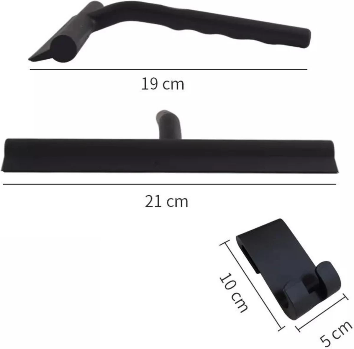 Minismus Douchewisser Zwart Met Ophanghaak - Raamwisser - Trekker Douche - Douchewissers - Raamtrekker - Douchetrekker - Afbeelding 8