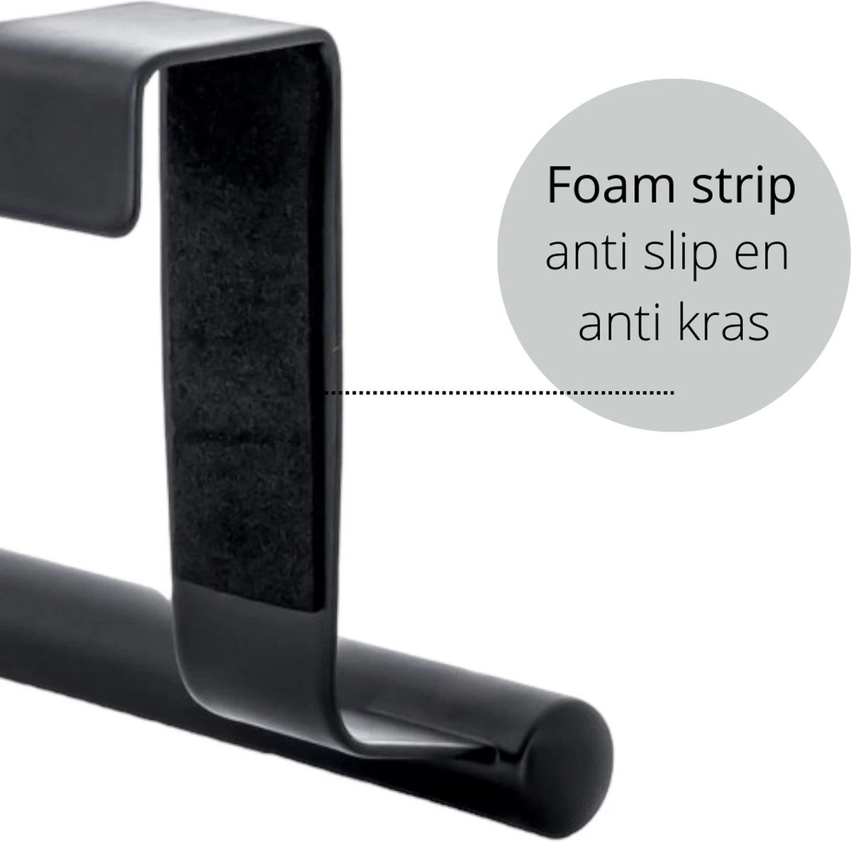 Handdoekstang VALI - 23cm - ZWART (keukenrekje - Handdoekhouder - Handdoekstang - Kastdeur Handdoekrek - Keukenkast Deur Handdoek/Vaatdoek Houder - Deurhanger - Deurhaak Keuken) - Afbeelding 4