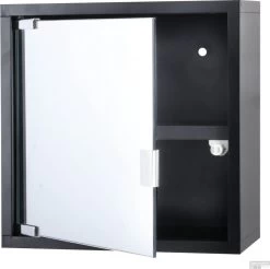 Differnz Spiegelkastje - Badkamerkast - Medicijnkastje - Kubuskast - Spiegelkast - Zwart - 30 X 30 X 12 Cm