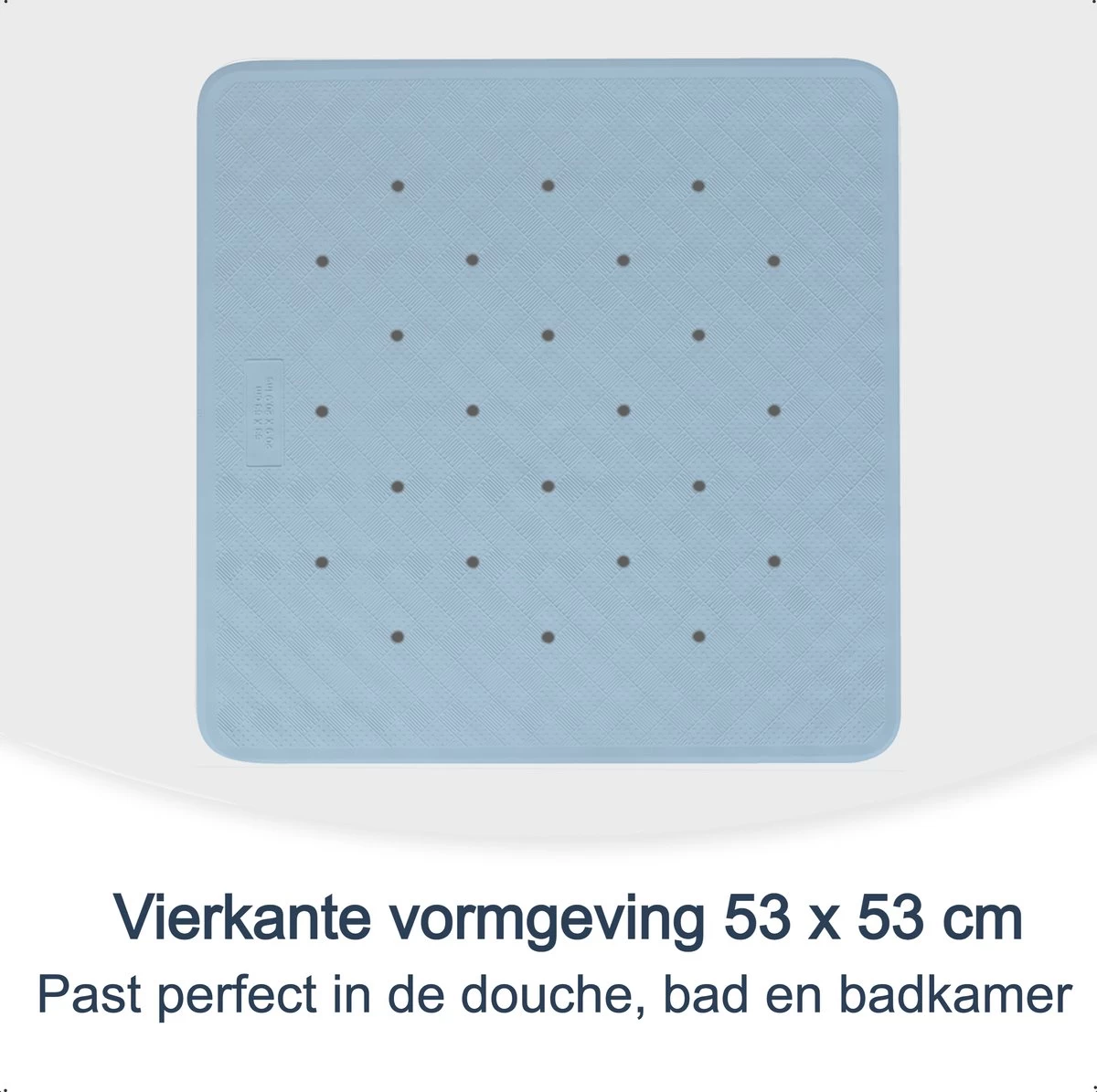 Douchemat Antislip Blauw - 53 X 53 Cm - Antislipmat Douche - Badmat - Afbeelding 3