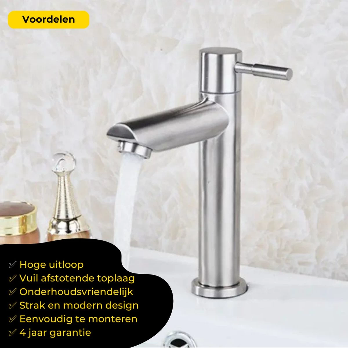 Stylumo Toiletkraan Chroom – Fonteinkraan RVS – Koudwaterkraan – WC Kraan – Alleen Koud Water - Afbeelding 3