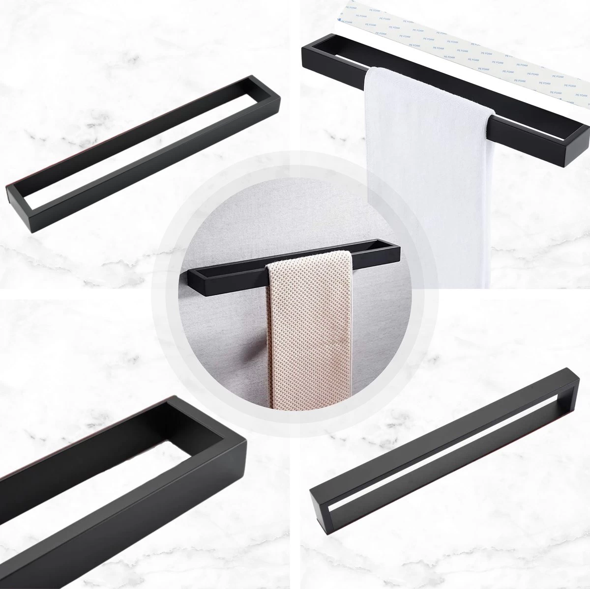 Home4u® - Handdoekrek Badkamer - Handdoekstang - Handdoekenrek Badkamer - 40CM - Zelfklevend - Afbeelding 12