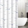 Tatkraft Seagulls - Luxe Waterdicht Douchegordijn - Met GRATIS 12 Ringen - Anti-Schimmel Badkamer Douche Gordijn - Sneldrogend & Anti Schimmel - Wasbaar & Duurzaam Shower Curtain - 100% Polyester - Meeuwen Design - 180X180 CM