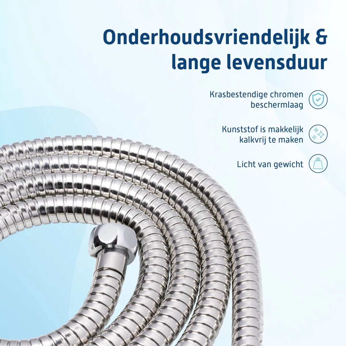 Saqu Express Doucheslang 200 Cm - Chroom - Afbeelding 2