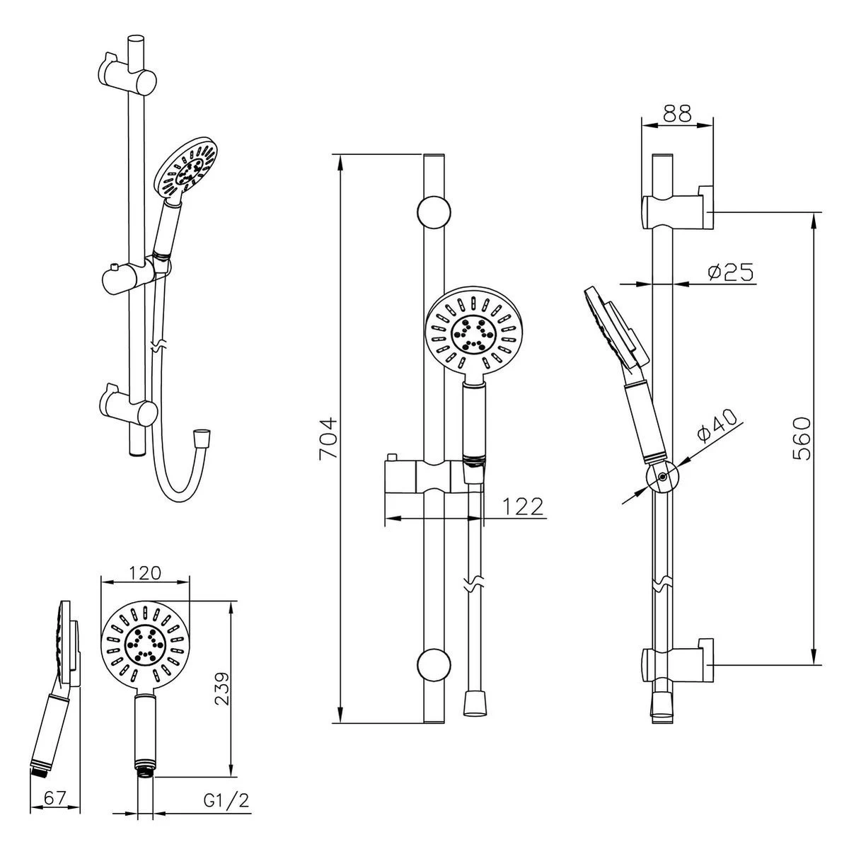 Tiger Tyne Doucheset - Douchekop Ø 12 Cm - Inclusief Comfort Water Saver - 3 Standen - Mat Zwart - Afbeelding 15