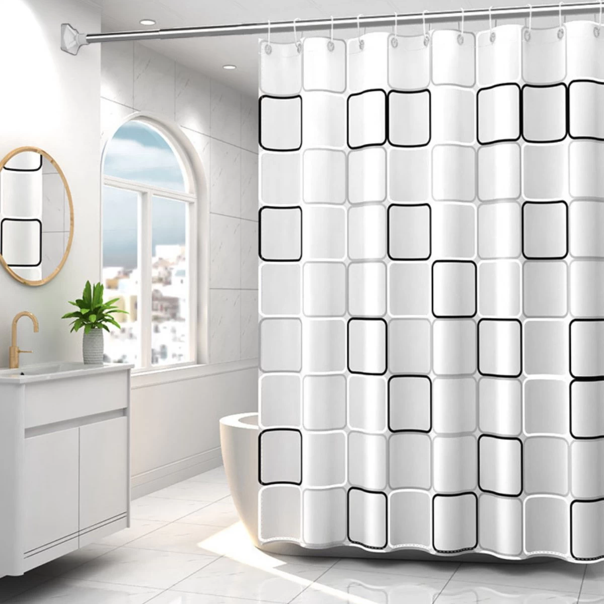 VAIVE Douchegordijn 180x200 - Anti Schimmel - Douchegordijnen - Afbeelding 6