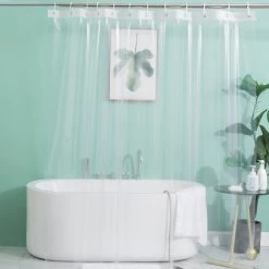 3BMT Douchegordijn Met Ringen - Transparant - 180 X 200 Cm