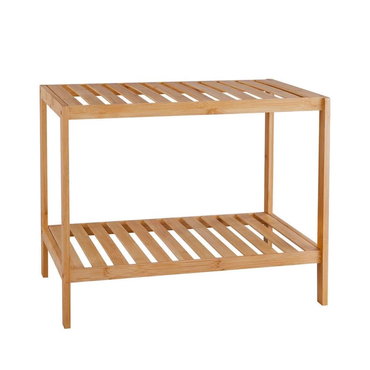 Merkloos Decopatent® Houten Bankje Van Bamboe - Badkamer - Opbergrek - Badkamerkast Rek - Open Badkamerbankje - Opbergen Handdoeken Rek - Afbeelding 3