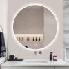 SensaHome - Led Touch Wandspiegel Rond - Badkamerspiegel Frameloos Met LED Verlichting - Wandspiegel - Koud Wit - 80CM