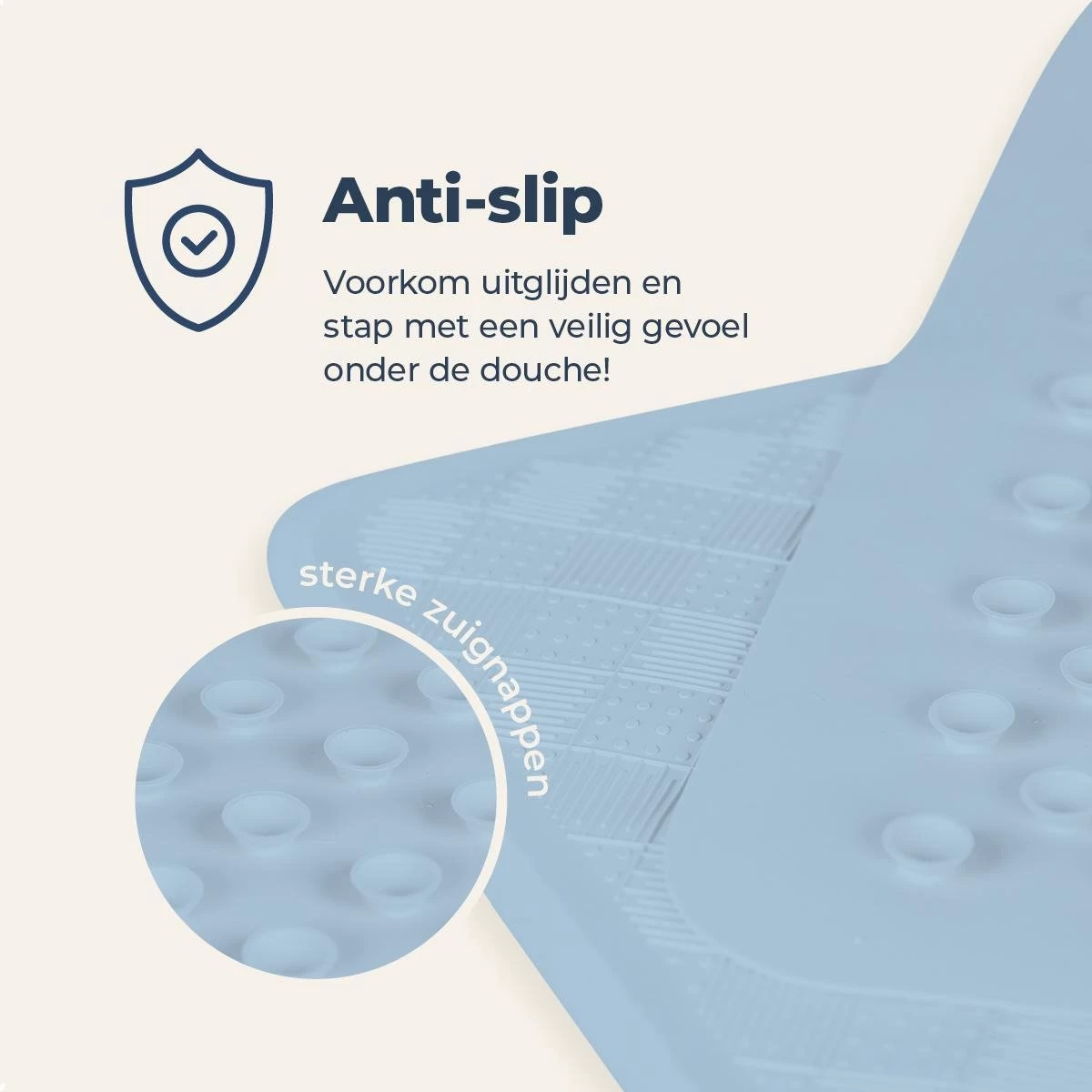 Douchemat Antislip Blauw - 53 X 53 Cm - Antislipmat Douche - Badmat - Afbeelding 5