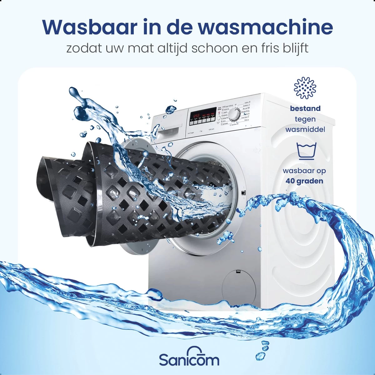 Merkloos Badmat Antislip - Douchemat - Antislipmat Bad - Antislipmat Douche - Schimmelbestendig - Met Zuignappen - Wasbaar - Zwart - Afbeelding 7