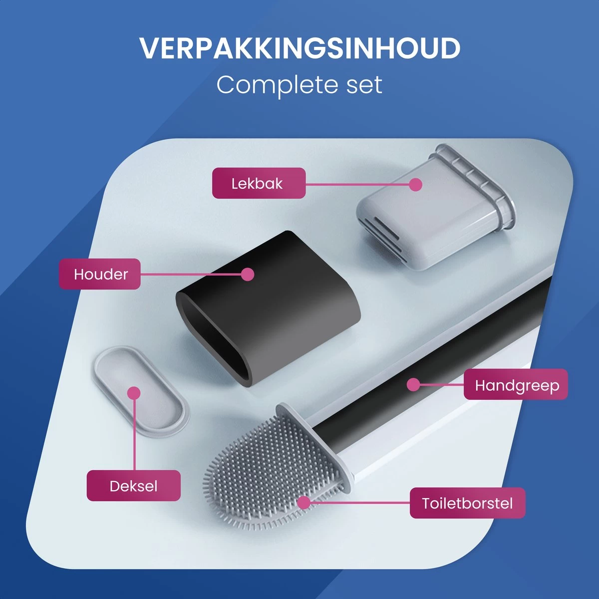 Roegaarden WC Borstel Met Houder – Toiletborstel – Siliconen – Vrijstaand En Hangend – Zwart - Afbeelding 7