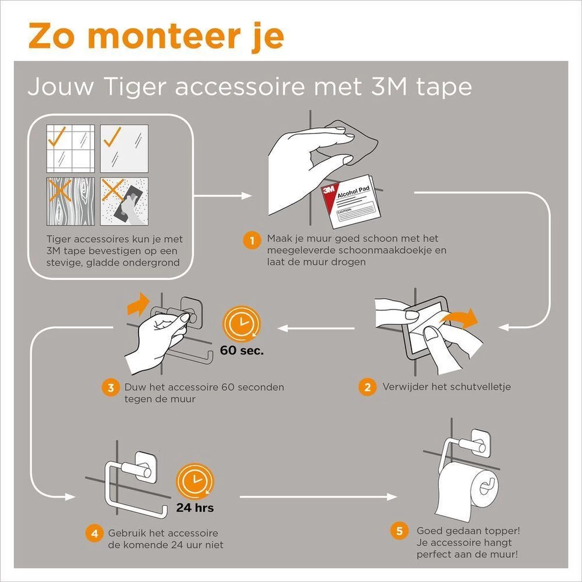 Tiger Colar - Toiletrolhouder Met Planchet - Zwart - Afbeelding 7