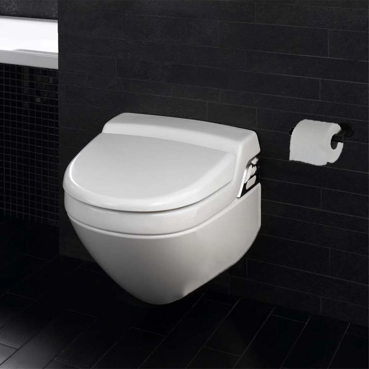 Merkloos Toiletrolhouder Zwart - Wc Rolhouder - Zwart - Toilet Rolhouder - Badkamer Accessoires - Toiletrolhouders - Afbeelding 2