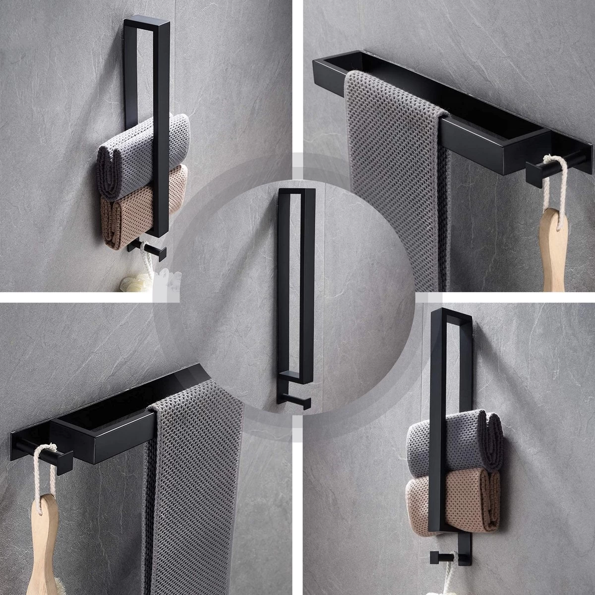 Home4u® - Handdoekrek Badkamer - Handdoekstang - Handdoekenrek Badkamer - 40CM - Met Hanger - Afbeelding 5