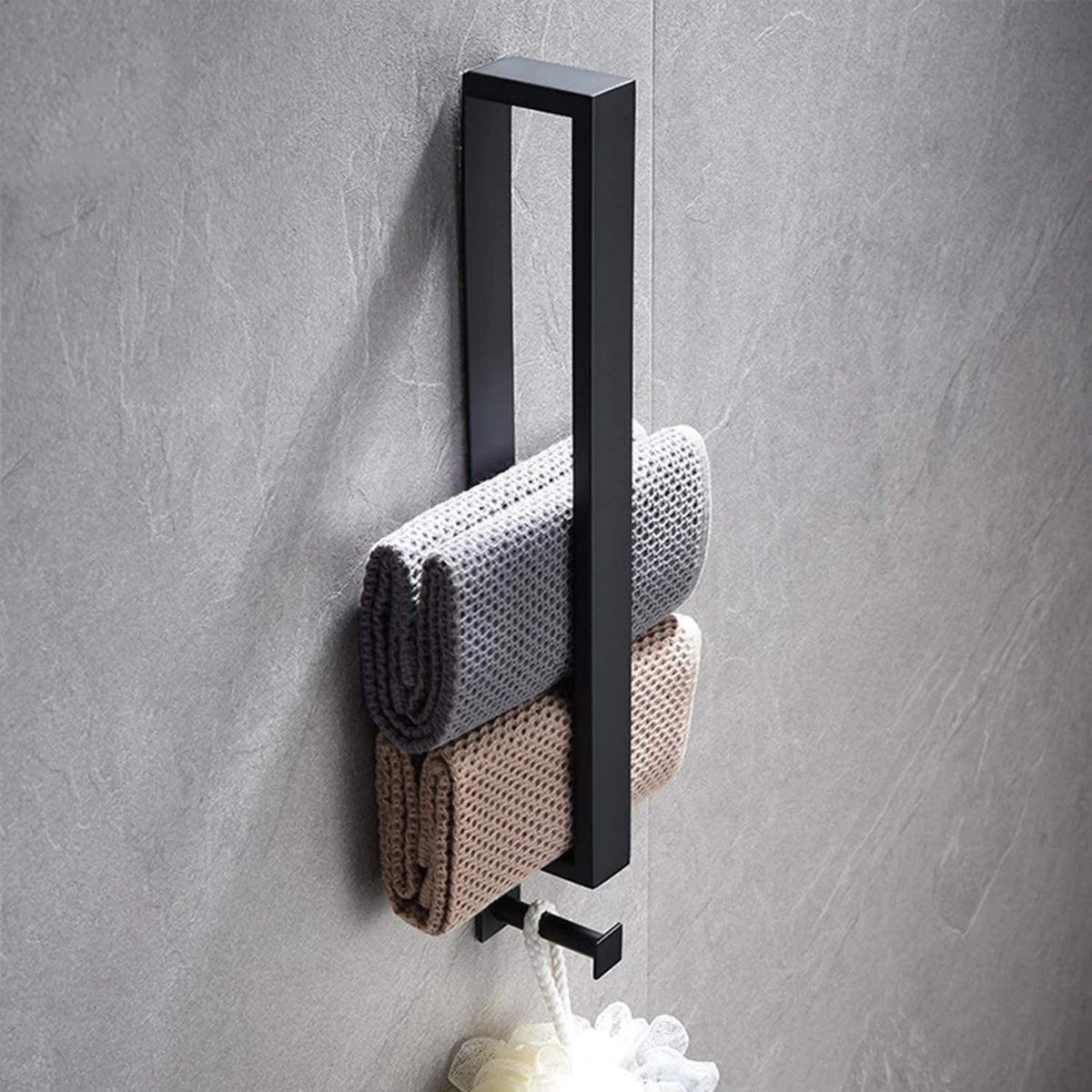 Home4u® - Handdoekrek Badkamer - Handdoekstang - Handdoekenrek Badkamer - 40CM - Met Hanger - Afbeelding 12