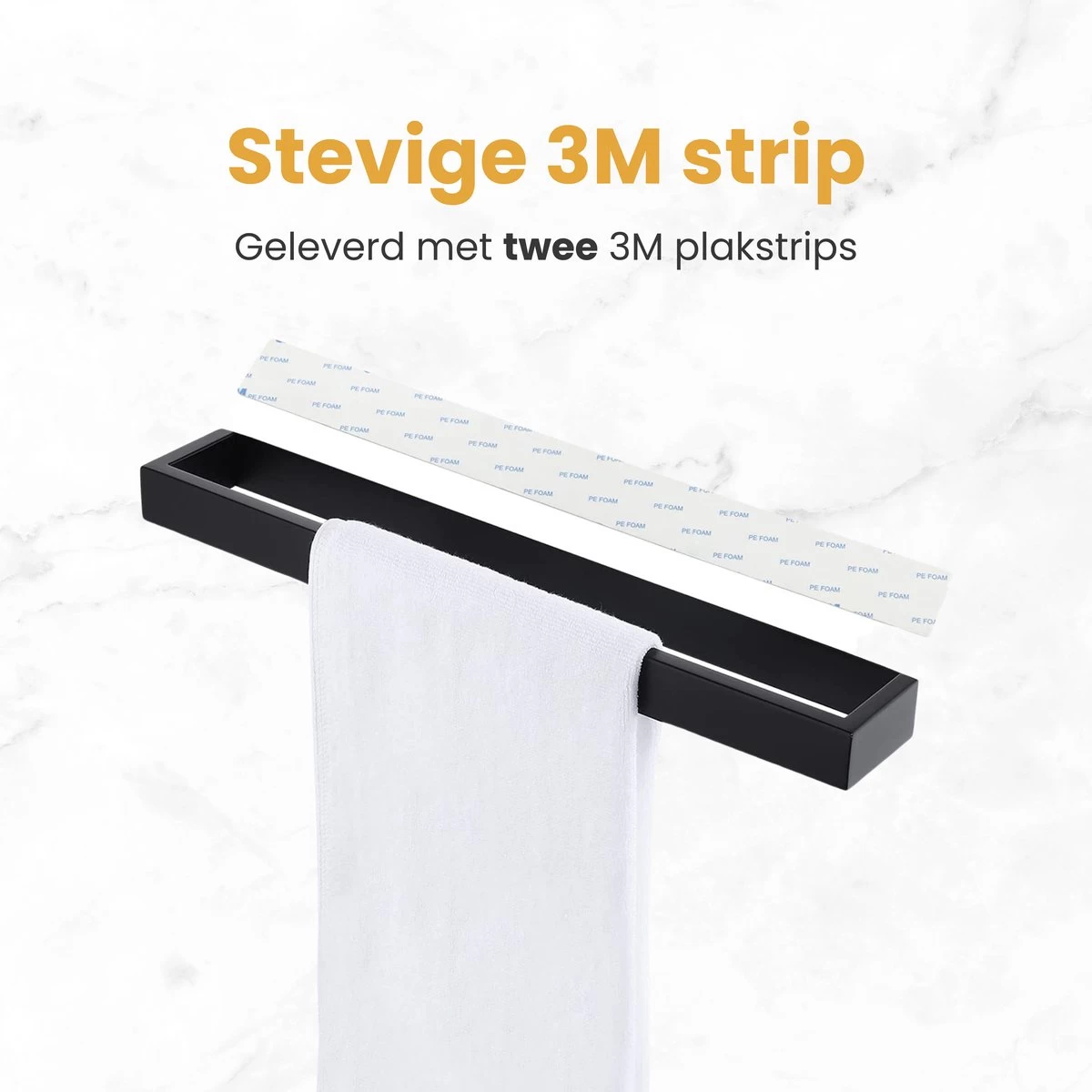 Home4u® - Handdoekrek Badkamer - Handdoekstang - Handdoekenrek Badkamer - 40CM - Zelfklevend - Afbeelding 5