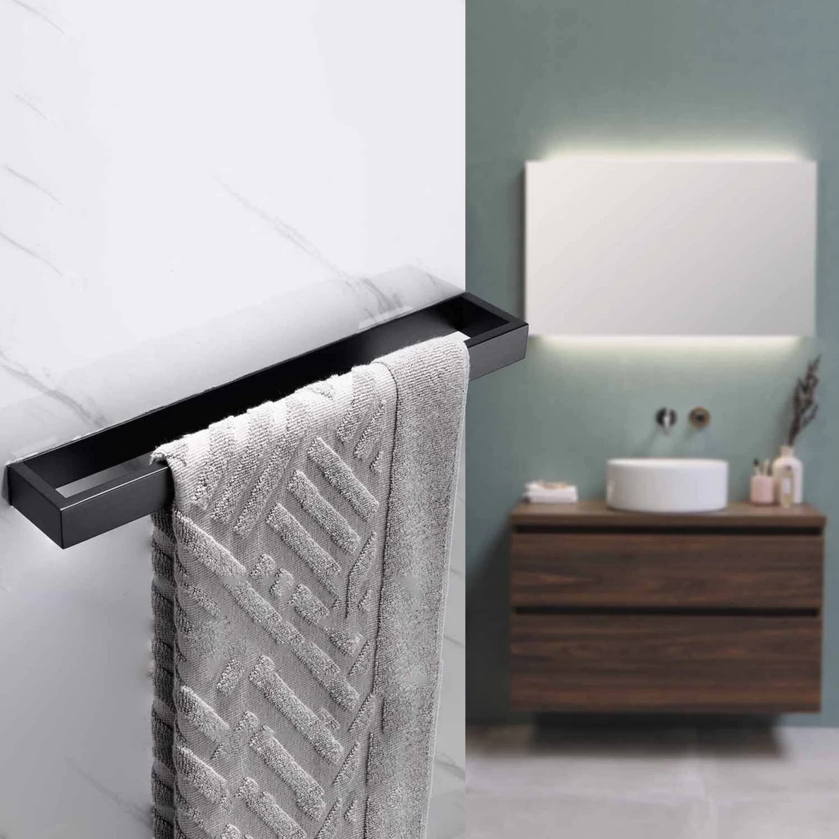 Home4u® - Handdoekrek Badkamer - Handdoekstang - Handdoekenrek Badkamer - 40CM - Zelfklevend - Afbeelding 7