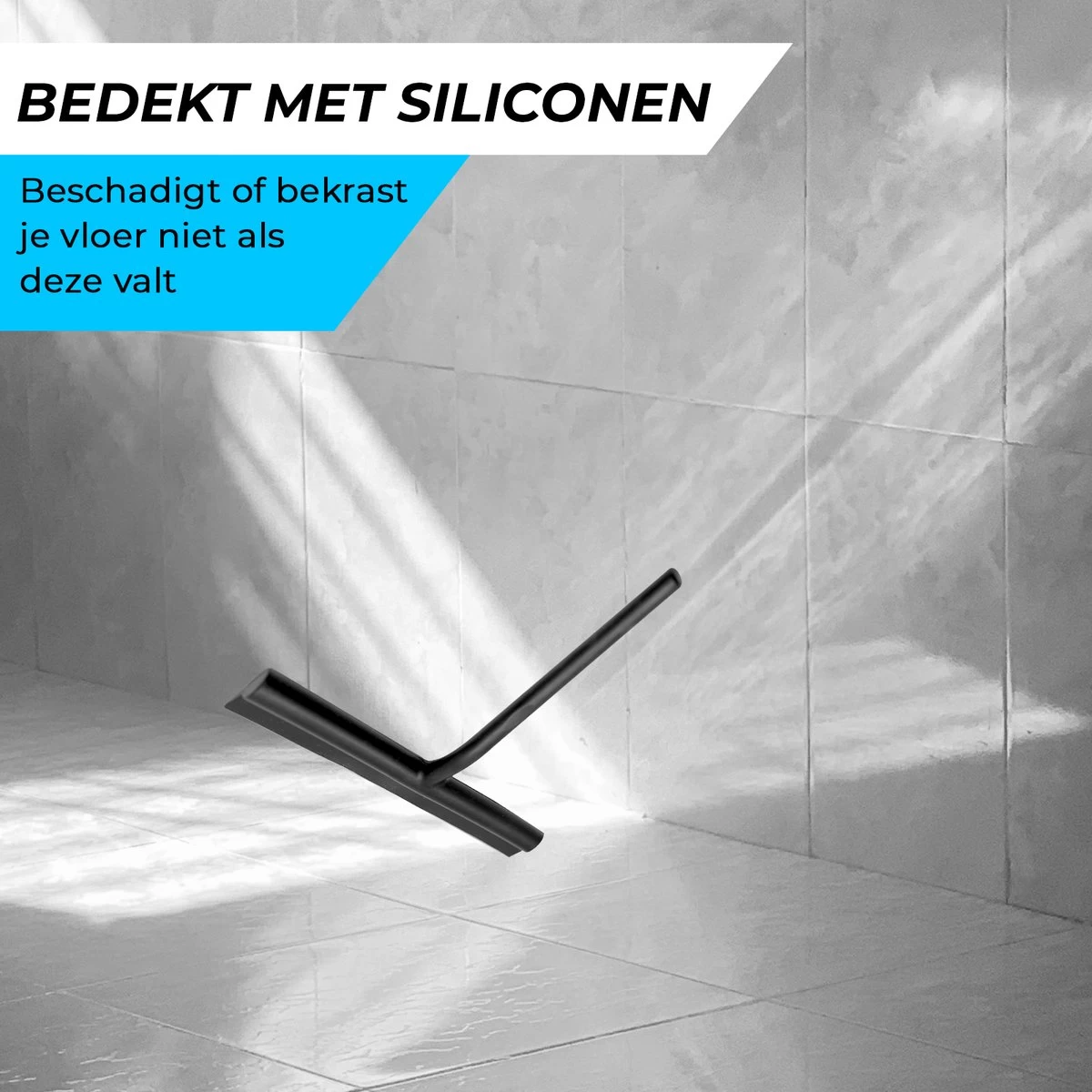 Minismus Douchewisser Zwart Met Ophanghaak - Raamwisser - Trekker Douche - Douchewissers - Raamtrekker - Douchetrekker - Afbeelding 4