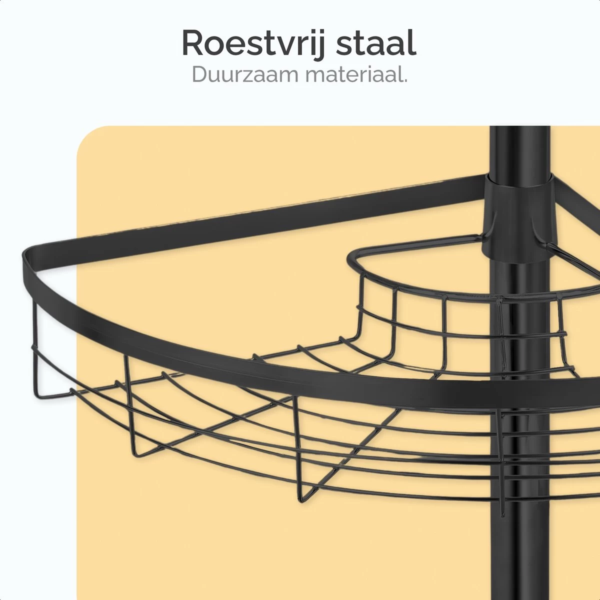 Goliving Doucherek - Doucherek Zonder Boren - Telescopisch Doucherek - Voor Plafonds Tot 2.9m Hoog - Zwart - Afbeelding 5