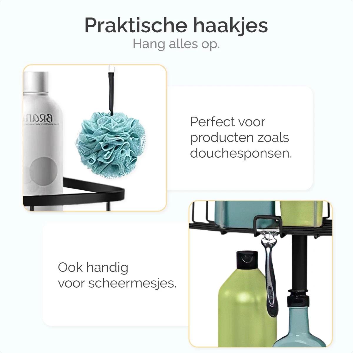 Goliving Doucherek - Doucherek Zonder Boren - Telescopisch Doucherek - Voor Plafonds Tot 2.9m Hoog - Zwart - Afbeelding 6