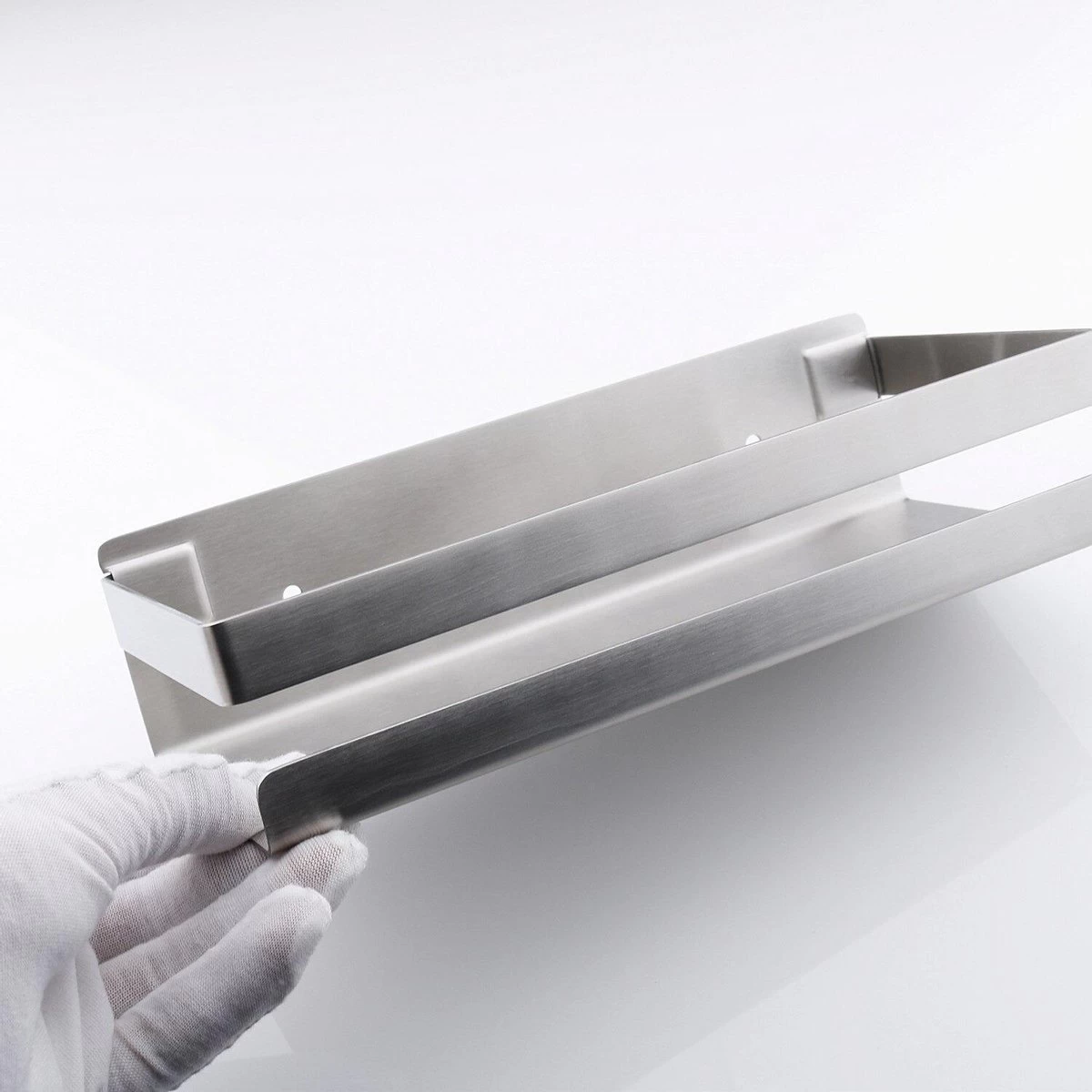 Merkloos Doucherek Zilver - Douche Rek - Zelfklevend - Badkamer Planchet - Inclusief Montageset - Afbeelding 3