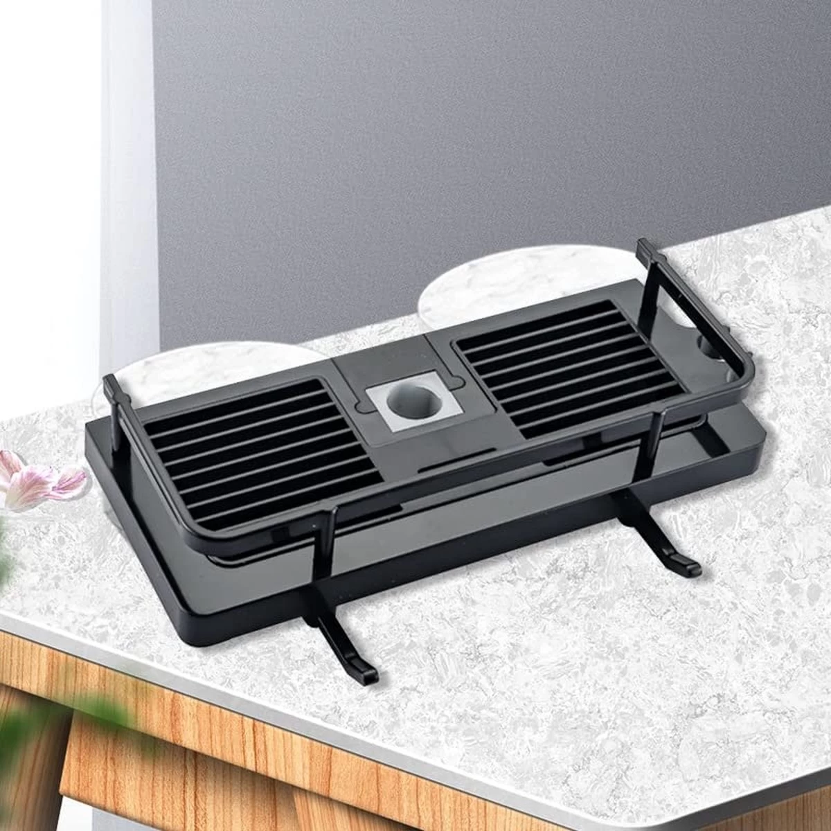 Merkloos Douchestang Opbergrek - Zonder Boren - Luxe - Zwart - Shampoohouder - Zeephouder - Opbergrek - Douche - Douchegelhouder - Afbeelding 5