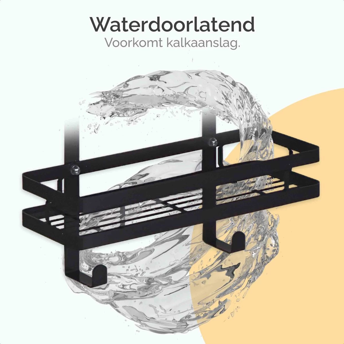 Goliving Doucherek - Doucherek Zonder Boren - Hangend Doucherek - RVS - Twee Laags - Zwart - Afbeelding 4