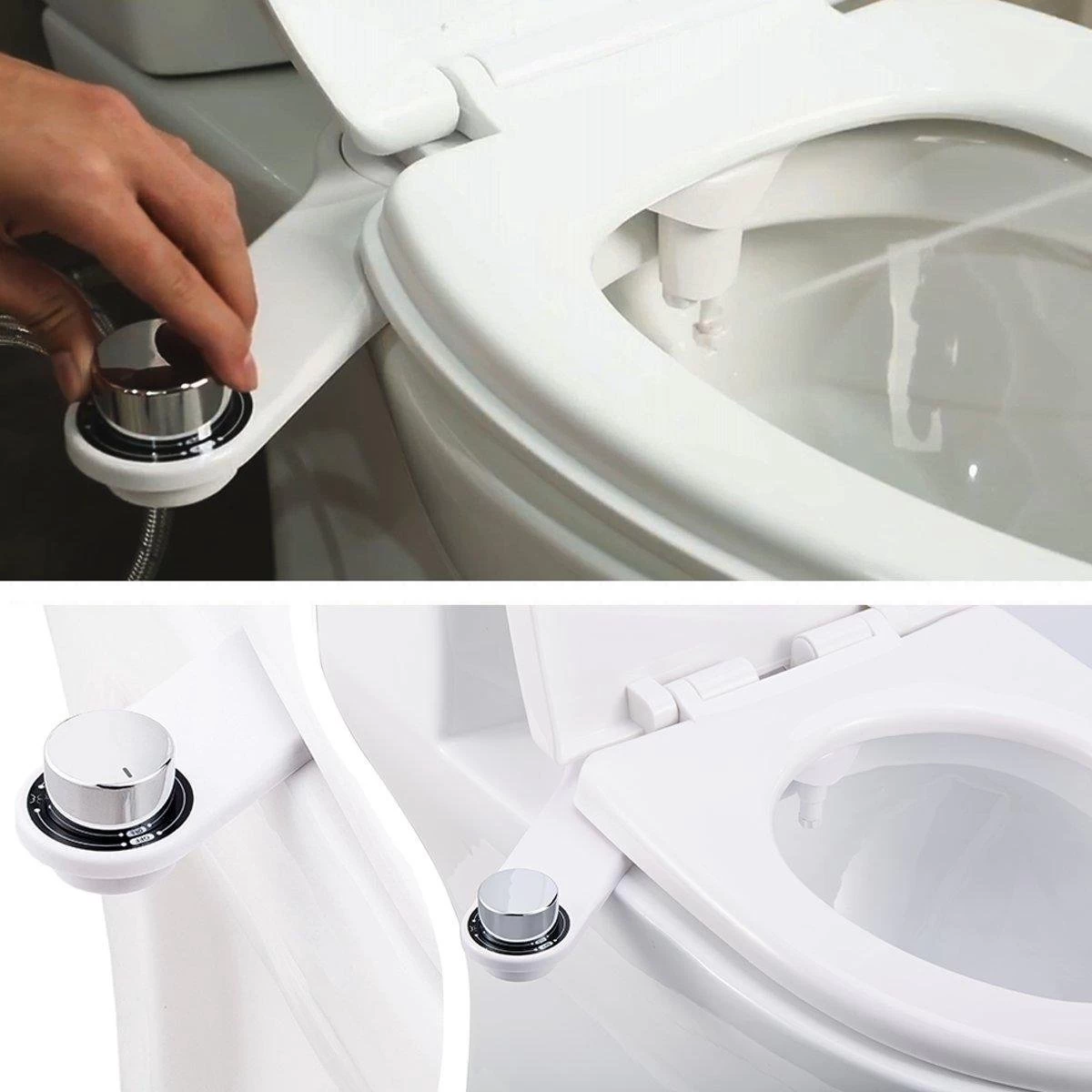 Bidet Handdouche Toilet Sproeier Shattaf Sprayer WC Papier Besparend - Dubbel Spray Koud Water - Badkamer Accessoires - Freshole® - Afbeelding 5