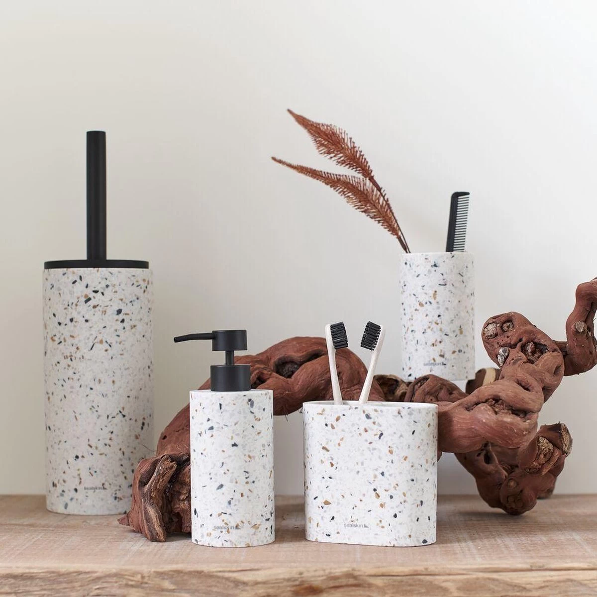 Sealskin Blend Tandenborstelhouder Dubbel Vrijstaand - Terrazzo - Afbeelding 7