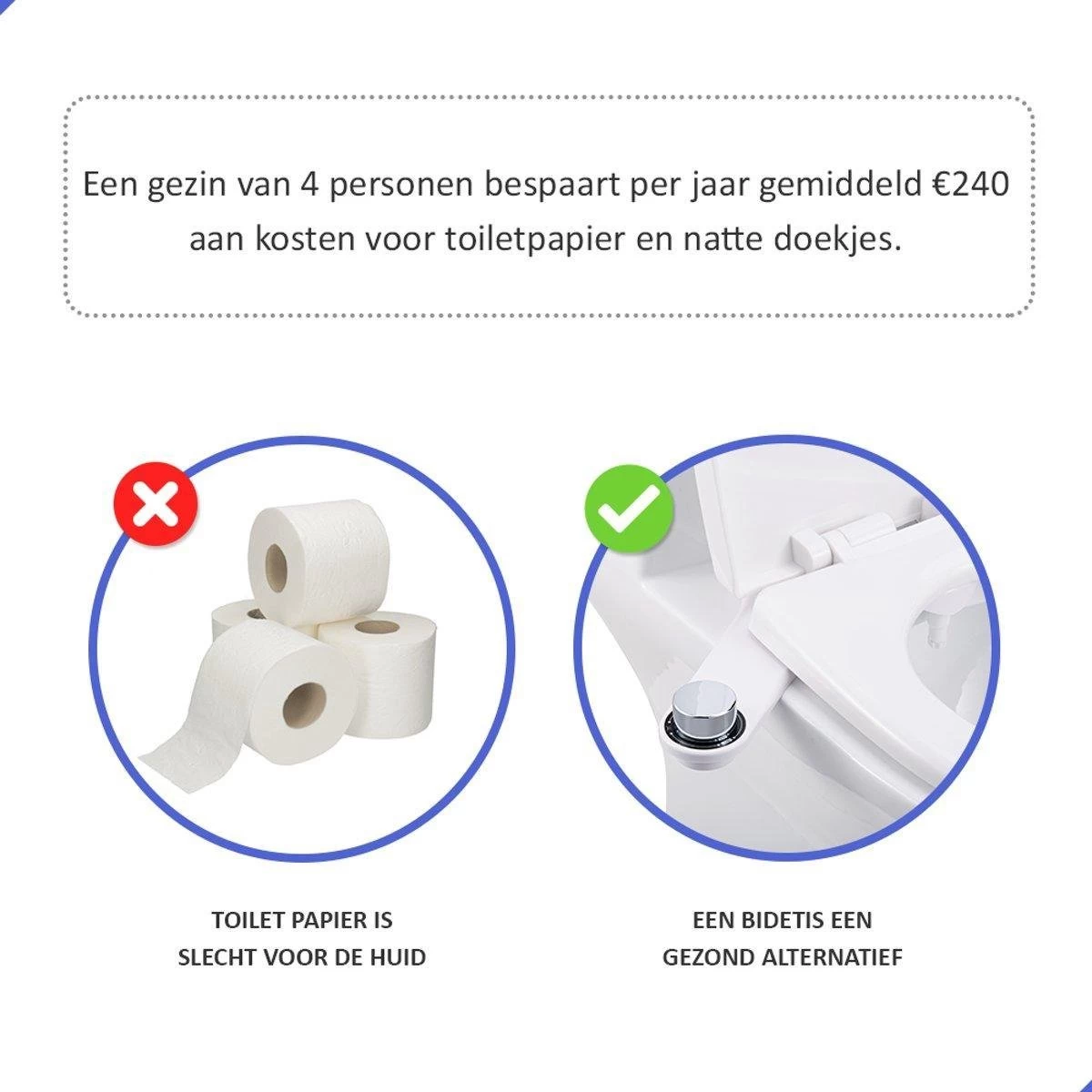 Bidet Handdouche Toilet Sproeier Shattaf Sprayer WC Papier Besparend - Dubbel Spray Koud Water - Badkamer Accessoires - Freshole® - Afbeelding 10