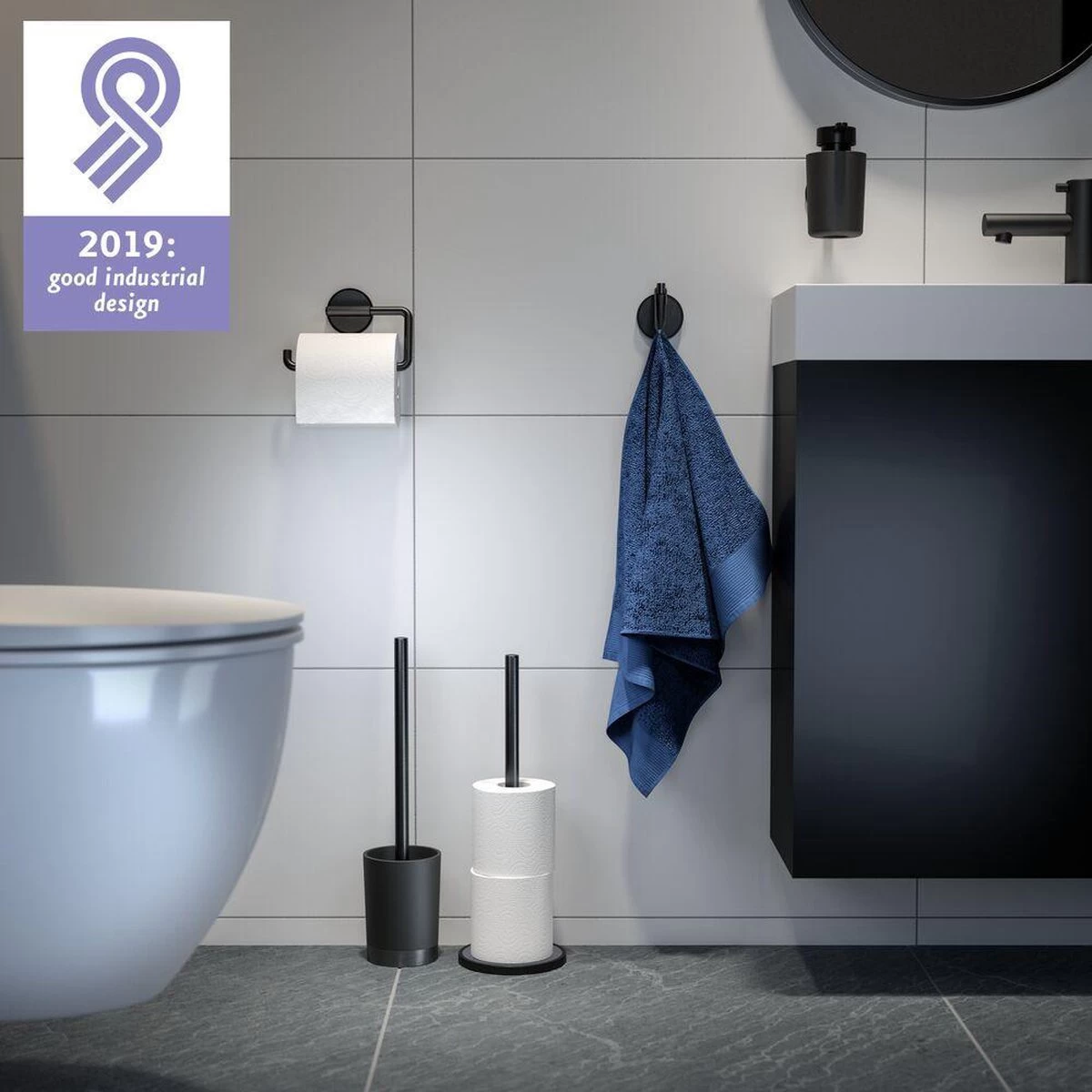 Tiger Tune - Zeepdispenser - Zwart Metaal Geborsteld / Zwart - Afbeelding 3