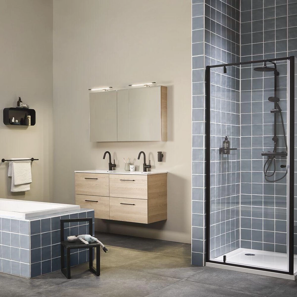 Sealskin Brix - Wandkubus Wandelement Wandrek - 12x50x24 Cm - Metaal - Zwart - Afbeelding 6