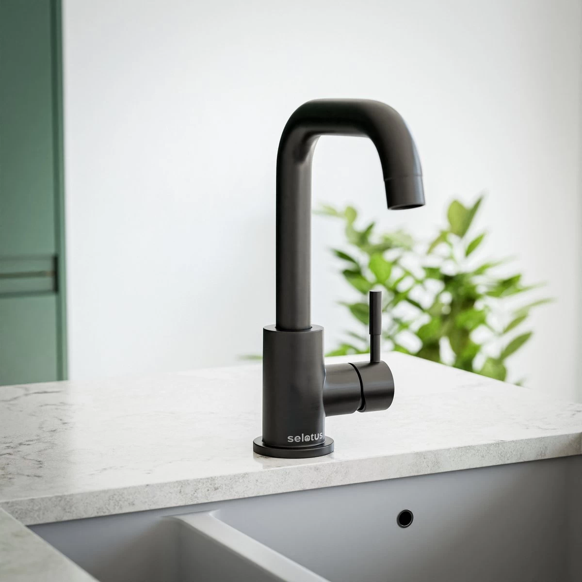 Selotus Badkamer & Keuken Kraan Zwart Inclusief Aansluitingen - - Keuken Kraan - Wastafel Kraan - Zwart - Afbeelding 2
