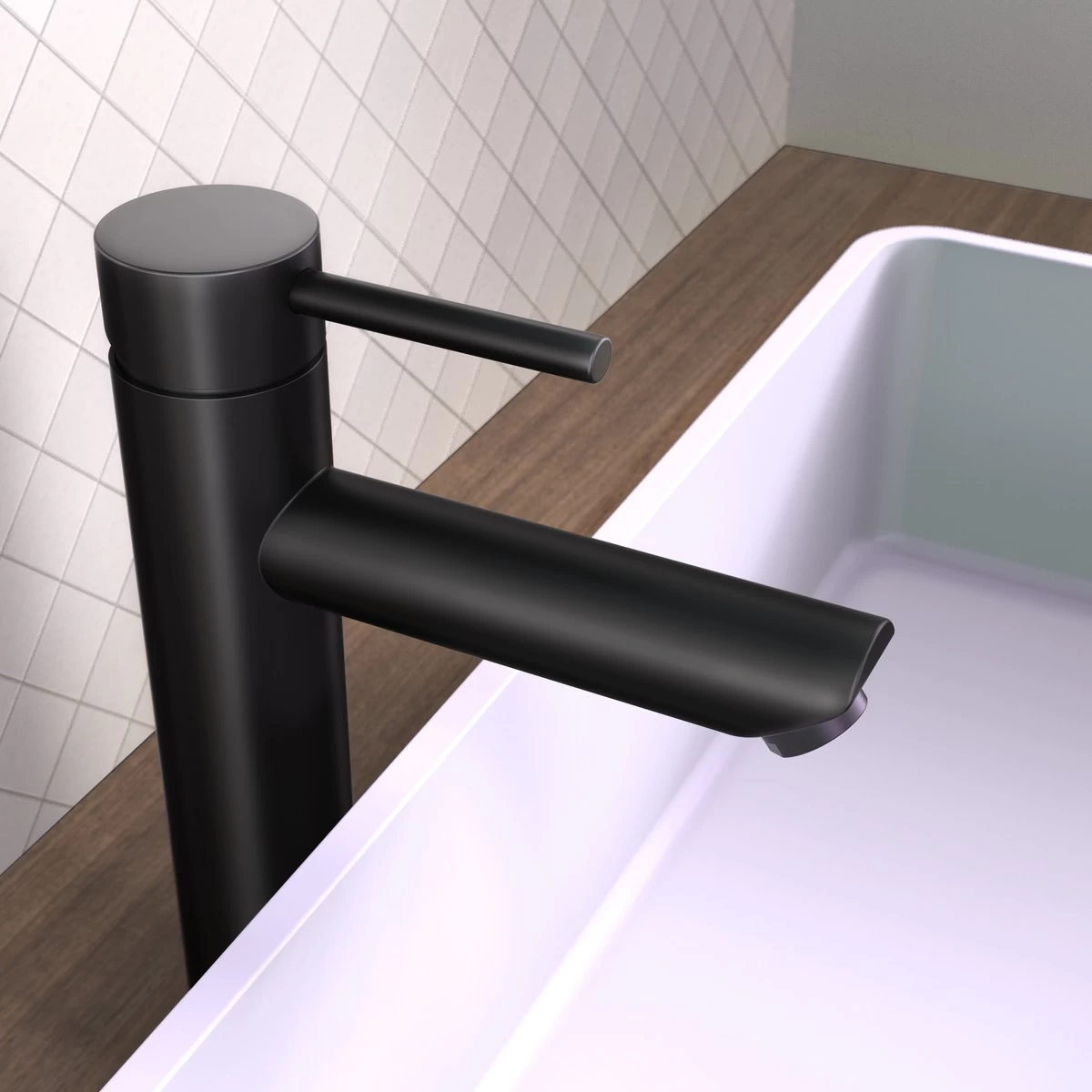 LOMAZOO Wastafelkraan Zwart Ceres - Badkamerkraan - Wastafel Kraan - Mengkraan Wastafel - Hoge Uitloop - Afbeelding 3