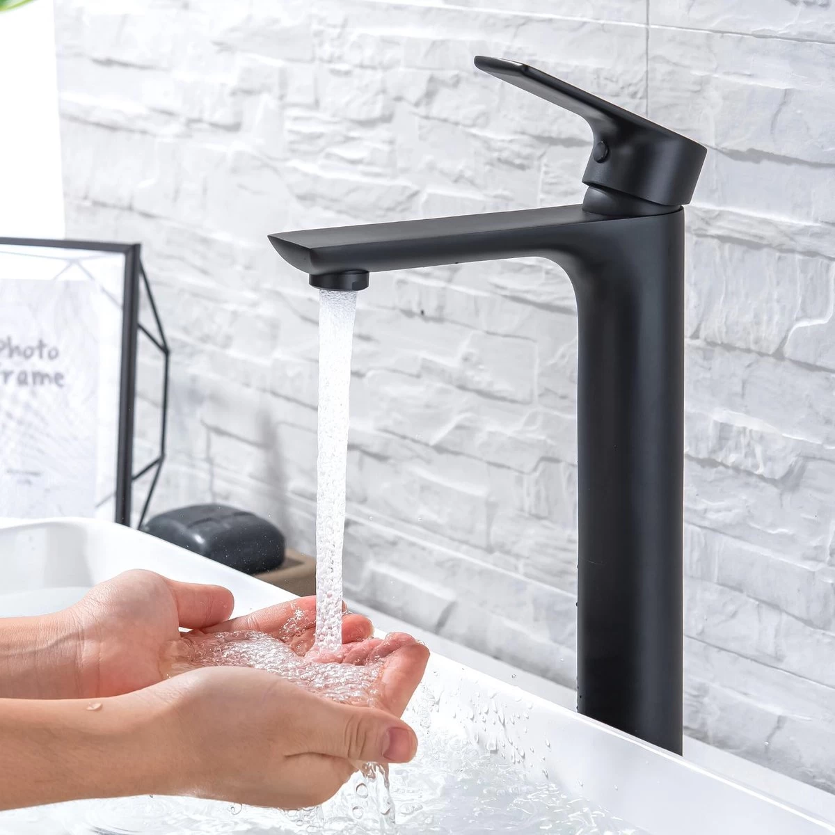 LOMAZOO Wastafelkraan Zwart Taurus - Kraan Wastafel - Kraan Badkamer - Badkamerkraan Zwart - Afbeelding 4