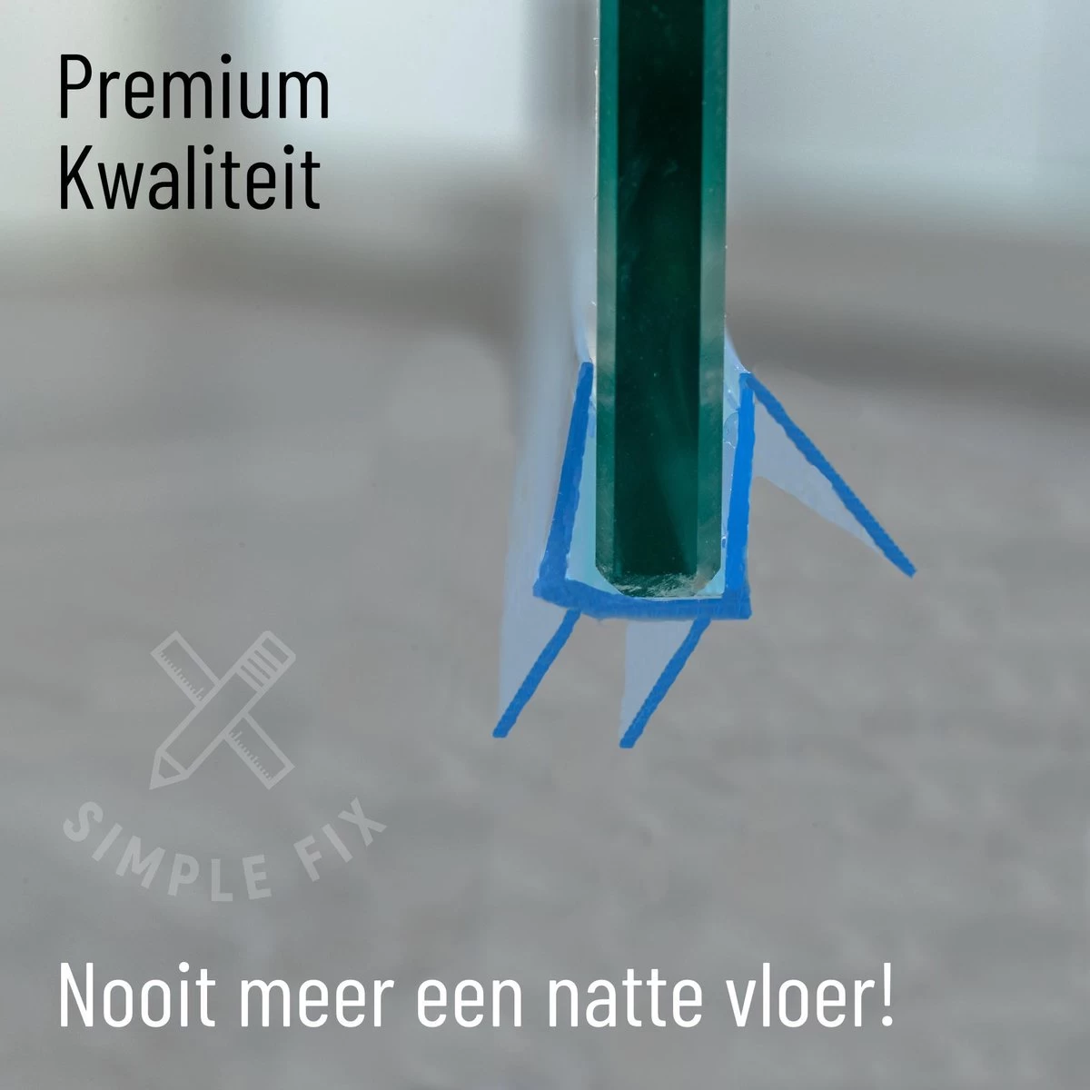Simple Fix Lekstrip - Douchestrip - Waterkering - 80CM Lang - 6MM Glasdikte - Lekdorpel & Dubbele Middenlip - Afbeelding 3