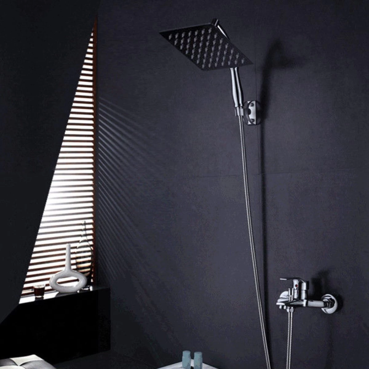 Regendouchekop XL Deluxe - ø28 Cm - Met Slang En Houder - Tijdelijk Met Cadeau - Douchekop - Regendouche - Handdouche - Hoge Druk - Roestvrij Staal - Wellness - Spa - Afbeelding 2