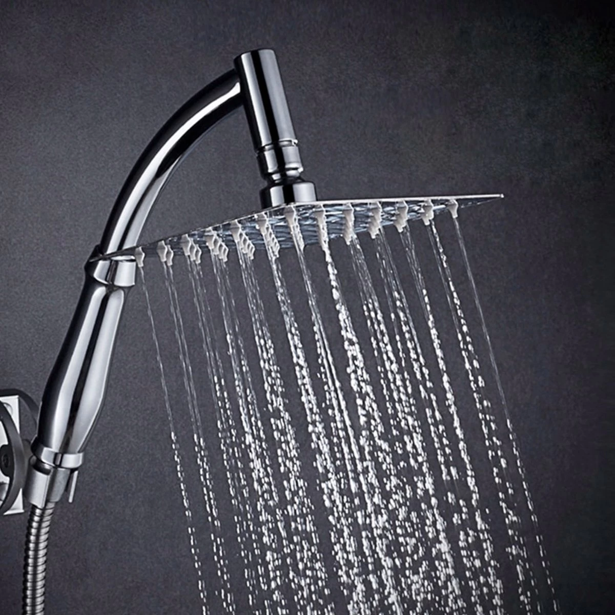 Regendouchekop XL Deluxe - ø28 Cm - Met Slang En Houder - Tijdelijk Met Cadeau - Douchekop - Regendouche - Handdouche - Hoge Druk - Roestvrij Staal - Wellness - Spa - Afbeelding 9