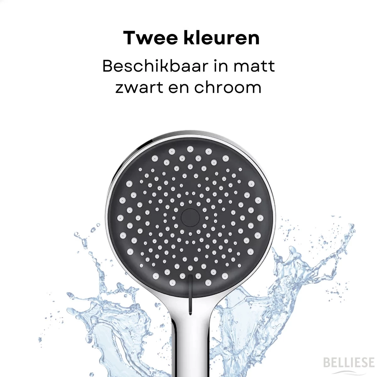 Belliese Doucheset Wellness- Douchekop - Doucheslang - Douchekophouder - Douchekop Met Slang - Waterbesparende Douchekop - Badkamer Accessoires - Montage Zonder Boren - 3 Standen - Zilver - Afbeelding 7