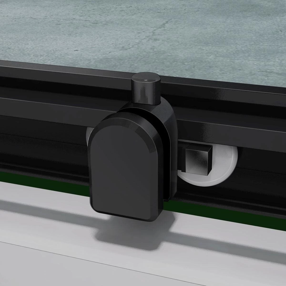 Merkloos Douchecabine - 90x90x200 - Kwartrond - Mat Zwart - Schuifdeur - Hoekinstap - Afbeelding 4