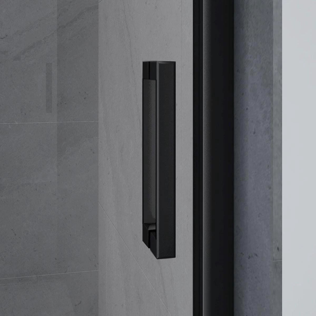 Merkloos Douchecabine - 90x90x200 - Kwartrond - Mat Zwart - Schuifdeur - Hoekinstap - Afbeelding 5