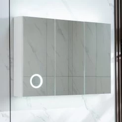 Merkloos Spiegelkast Badkamer - Spiegelkast - Badkamermeubel - Spiegelkast Met Verlichting - 100 X 70 Cm