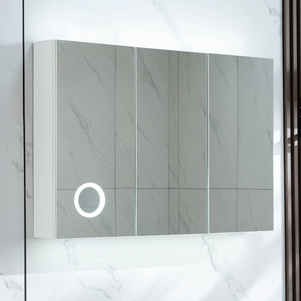 Merkloos Spiegelkast Badkamer - Spiegelkast - Badkamermeubel - Spiegelkast Met Verlichting - 100 X 70 Cm