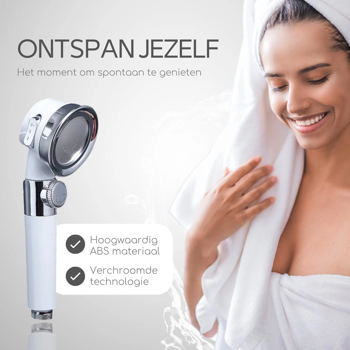 Rebela | Douchekop | Douchekop Waterbesparend | Douchekop Filter | Pressurized Shower Head| Wit - Afbeelding 7