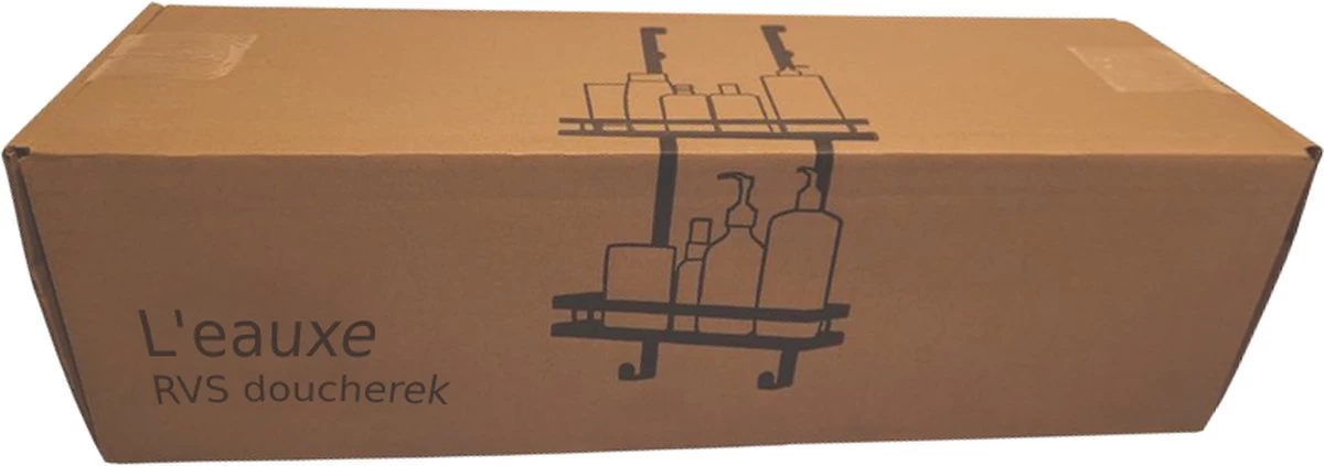 L'eauxe Doucherek Hangend Zonder Boren - Ophangbaar Badkamerrek Aan Douchewand - Opbergrek - Badkamer Accessoires - RVS - Zwart - Cadeau - Afbeelding 13