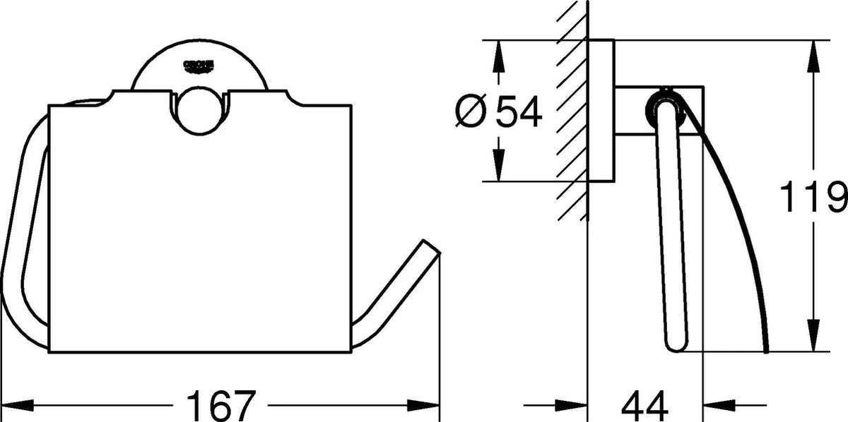GROHE Essentials Toiletrolhouder - Met Deksel - Chroom - 40367001 - Afbeelding 9