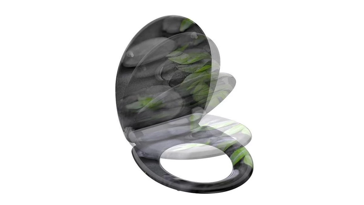 SCHÜTTE WC-Bril 82374 STONE - Duroplast - Soft Close - Afklikbaar - RVS-Scharnieren - Decor - 3-zijdige Print - Afbeelding 8